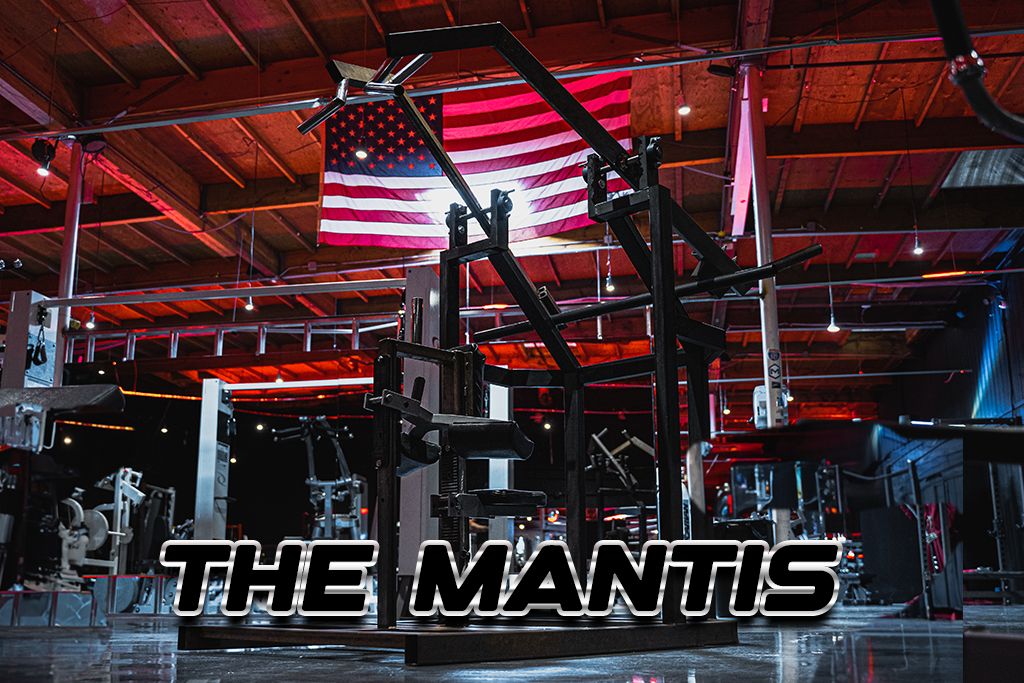 The Mantis machine standing on the gym floor